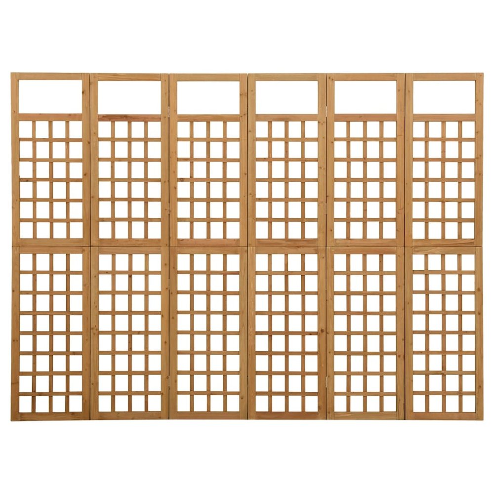 vidaXL 6-Panel Room Divider/Trellis Solid Fir Wood 95.5"x70.9". Picture 2