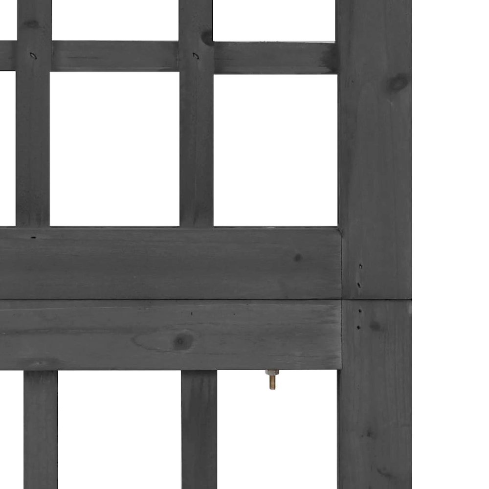 vidaXL 6-Panel Room Divider/Trellis Solid Fir Wood Black 95.5"x70.9". Picture 5