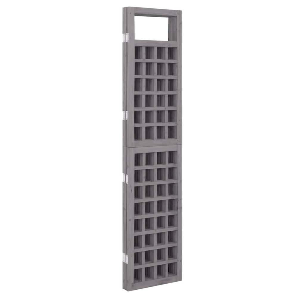 4-Panel Room Divider/Trellis Solid Fir Wood Gray 63.4"x70.9". Picture 4