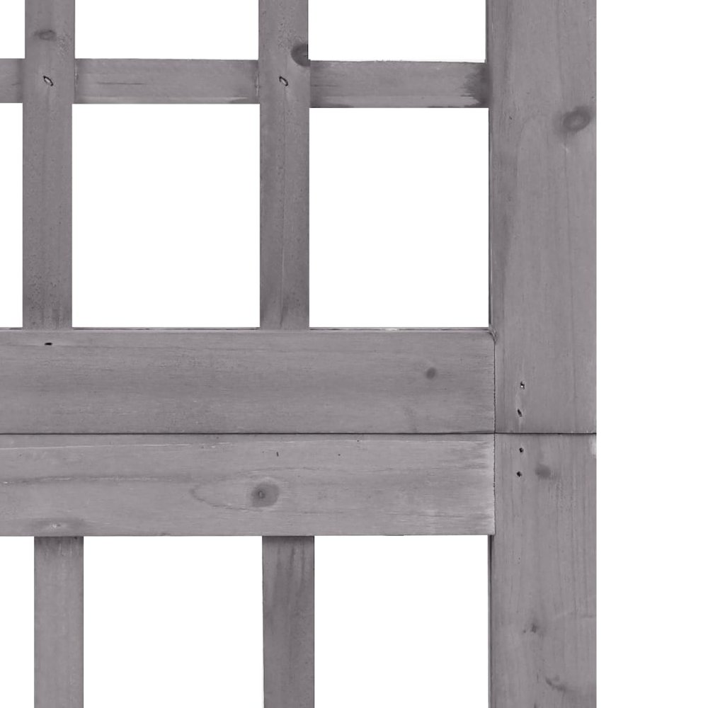 vidaXL 5-Panel Room Divider/Trellis Solid Fir Wood Gray 79.3"x70.9". Picture 5