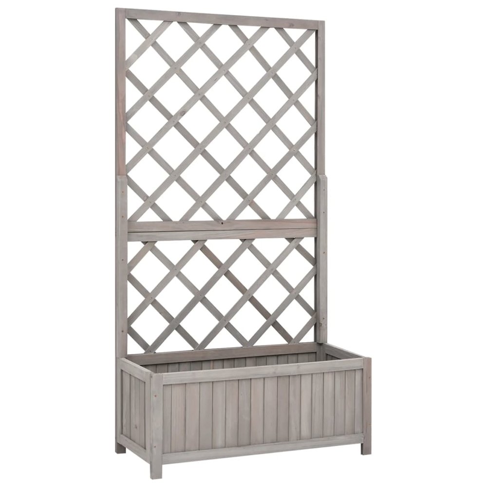 Planter Grey Solid firwood 27.6 x 11.8 x 53.1 in Planters. Picture 1