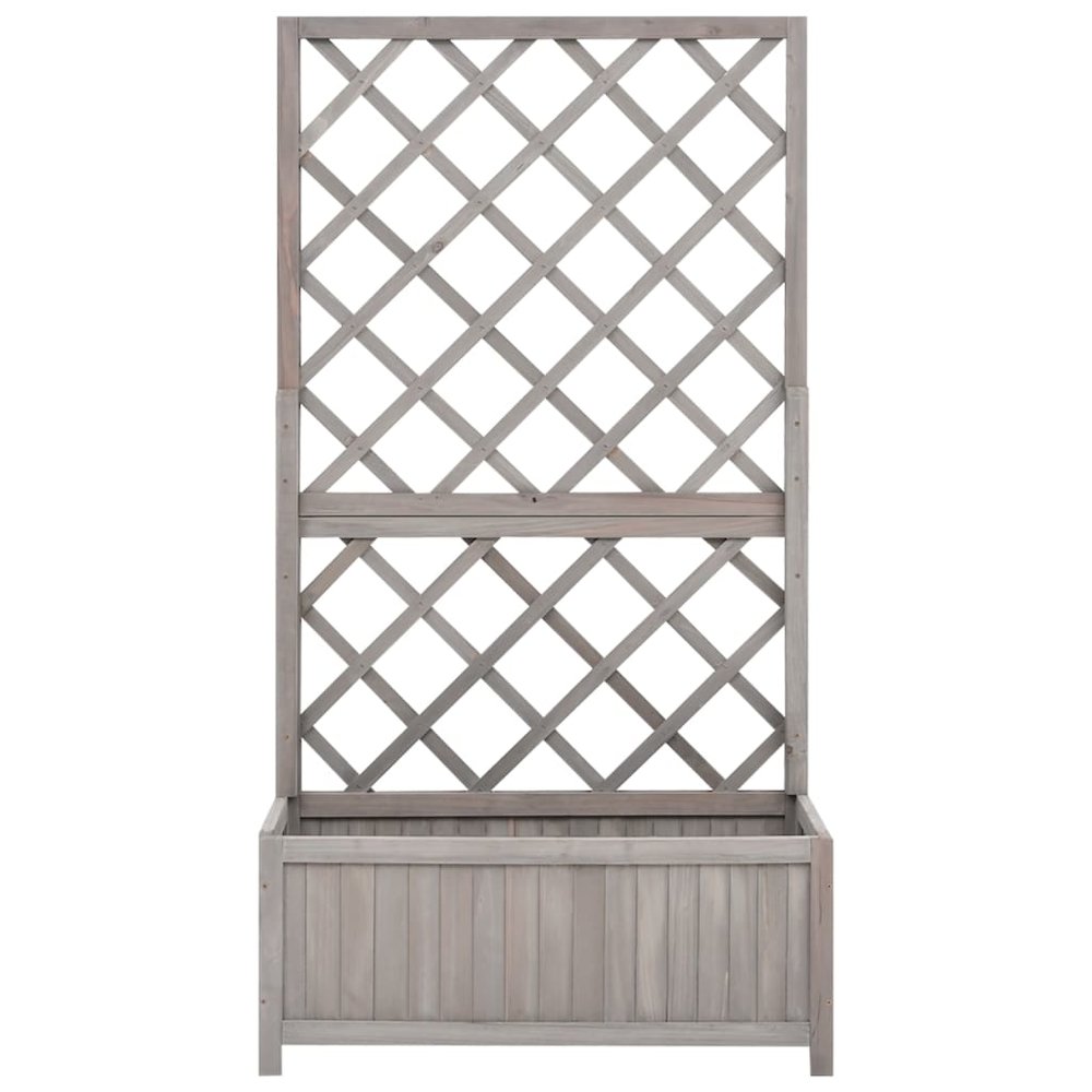 Planter Grey Solid firwood 27.6 x 11.8 x 53.1 in Planters. Picture 2