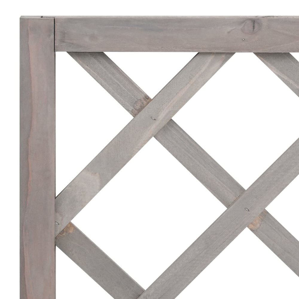 Planter Grey Solid firwood 27.6 x 11.8 x 53.1 in Planters. Picture 5