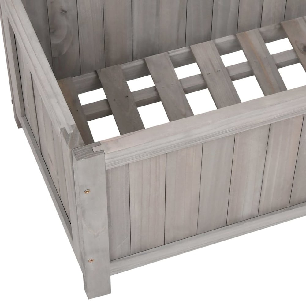 Planter Grey Solid firwood 27.6 x 11.8 x 53.1 in Planters. Picture 6