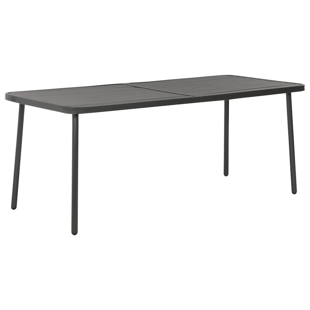 Dining Set Dark gray Steel with e-coated and powder-coated finish. Picture 3
