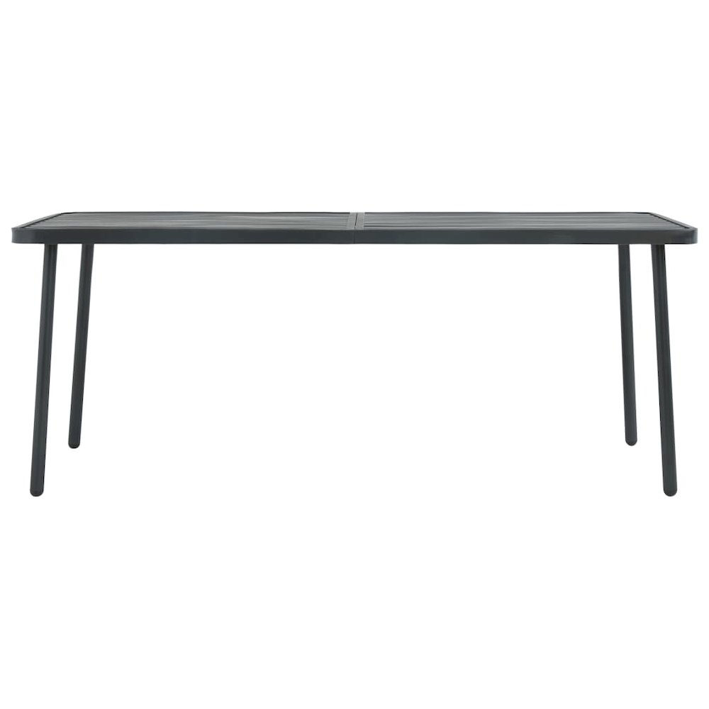 Dining Set Dark gray Steel with e-coated and powder-coated finish. Picture 4