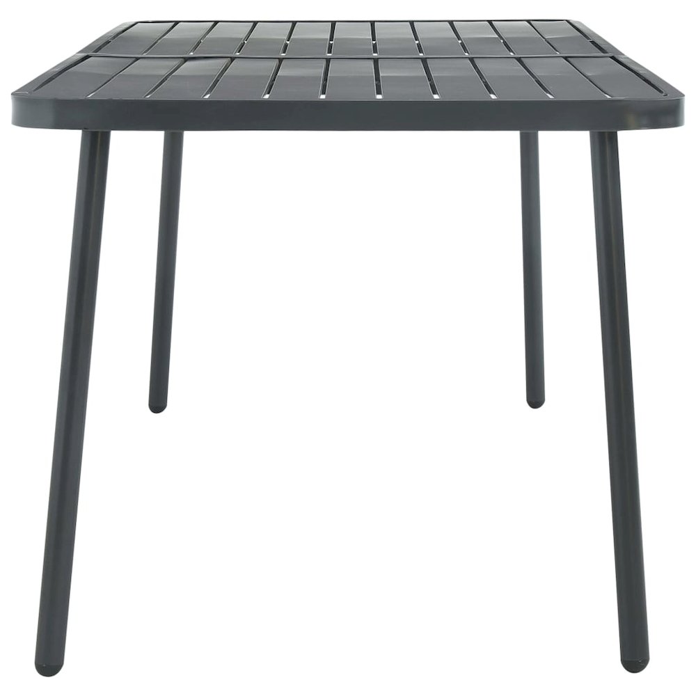 Dining Set Dark gray Steel with e-coated and powder-coated finish. Picture 5