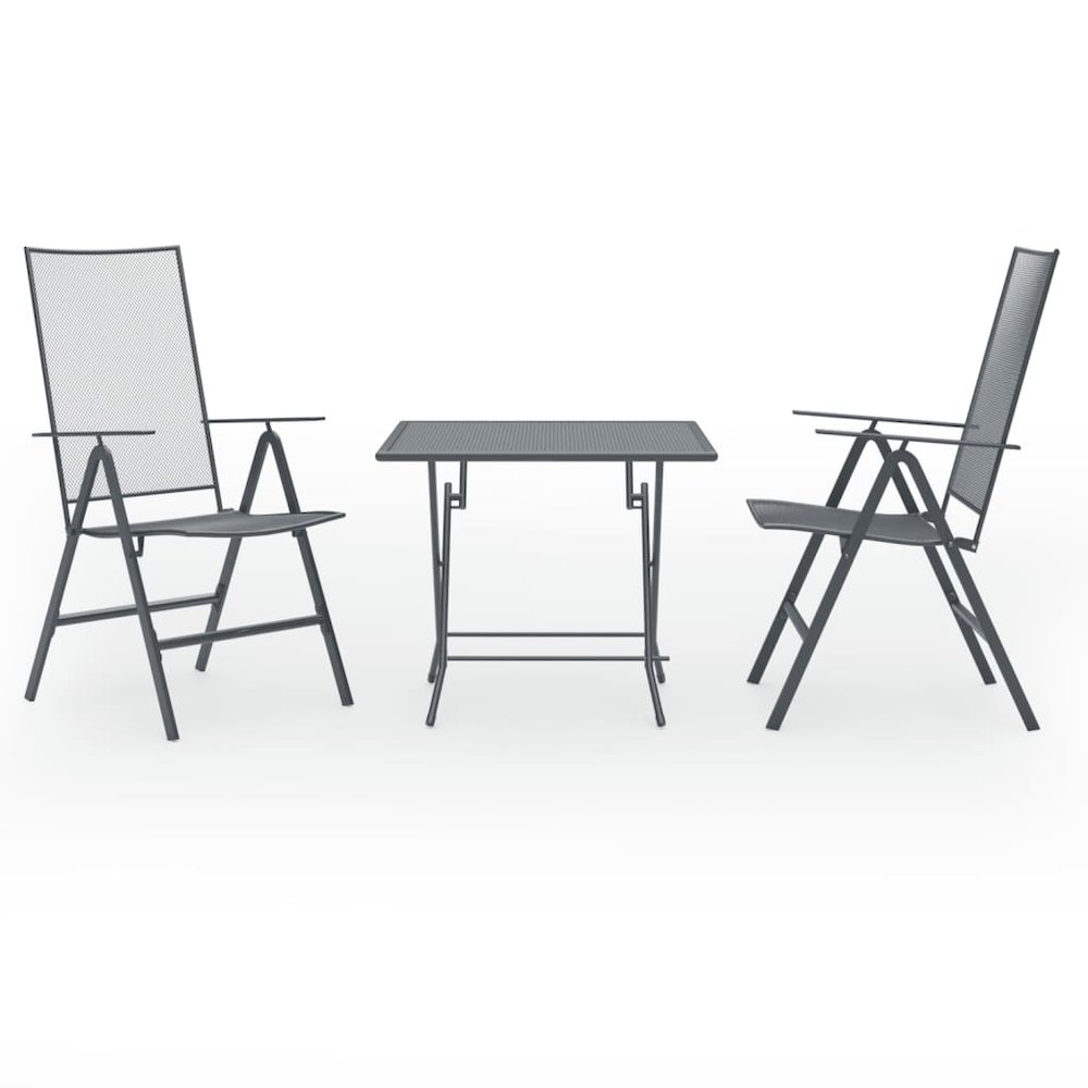 Dining Set Anthracite Steel Standard Dining Set Square. Picture 2
