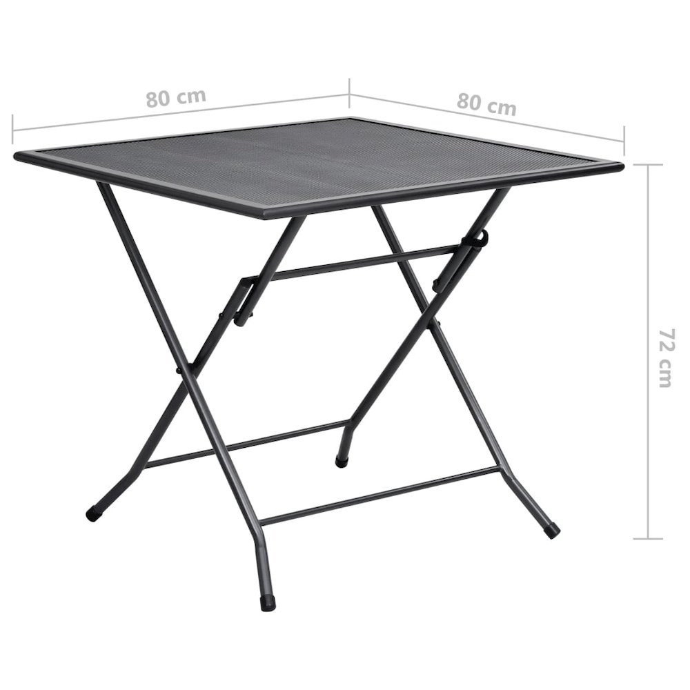 Dining Set Anthracite Steel Standard Dining Set Square. Picture 9