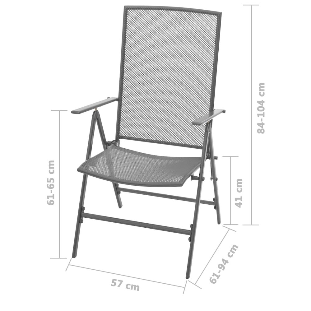 Dining Set Anthracite Steel Standard Dining Set Square. Picture 10