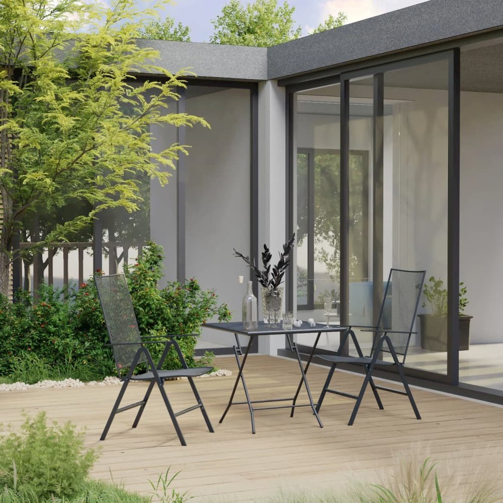 Dining Set Anthracite Steel Standard Dining Set Square. Picture 1