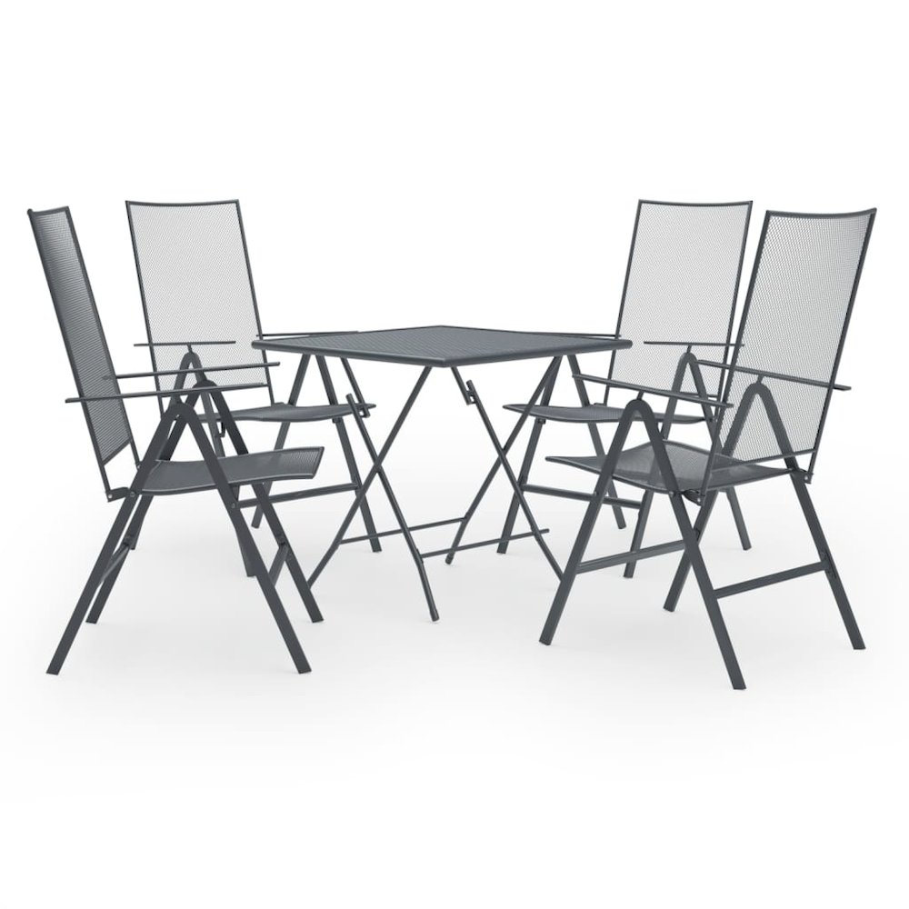 Dining Set Anthracite Steel with e-coated and powder-coated finish. Picture 2