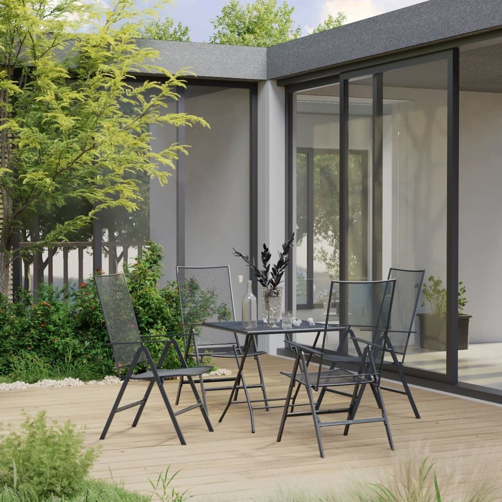 Dining Set Anthracite Steel with e-coated and powder-coated finish. Picture 1