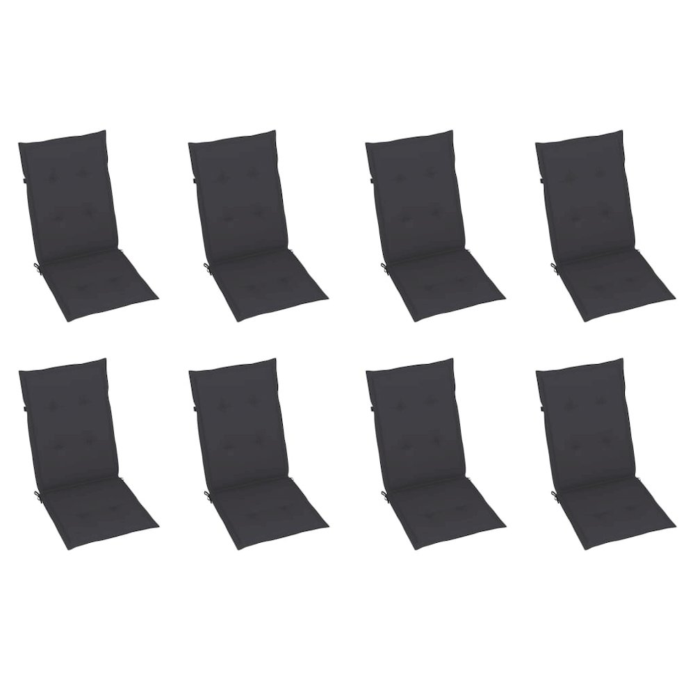 Garden Chair Set of 8 Anthracite Solid Acacia wood Standard. Picture 6