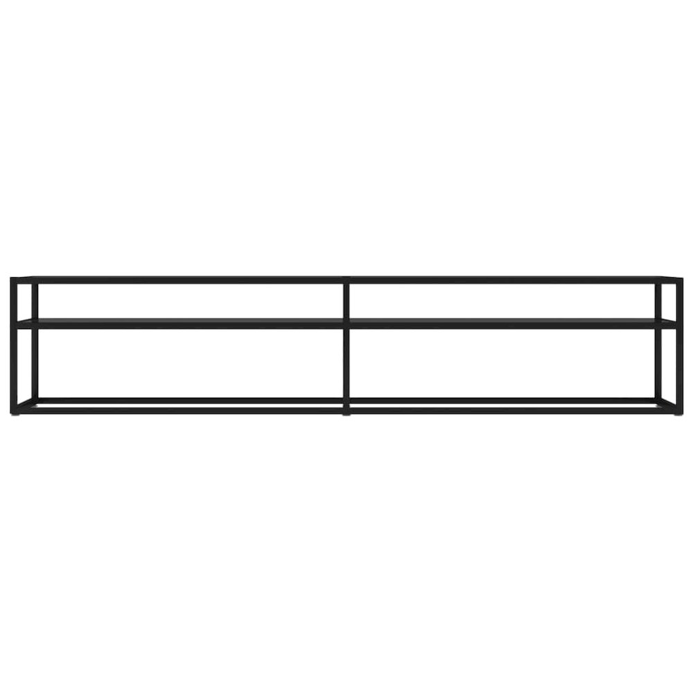 TV Cabinet Black Tempered Glass 78.7 x 15.7 x 15.9 in Sleek. Picture 3