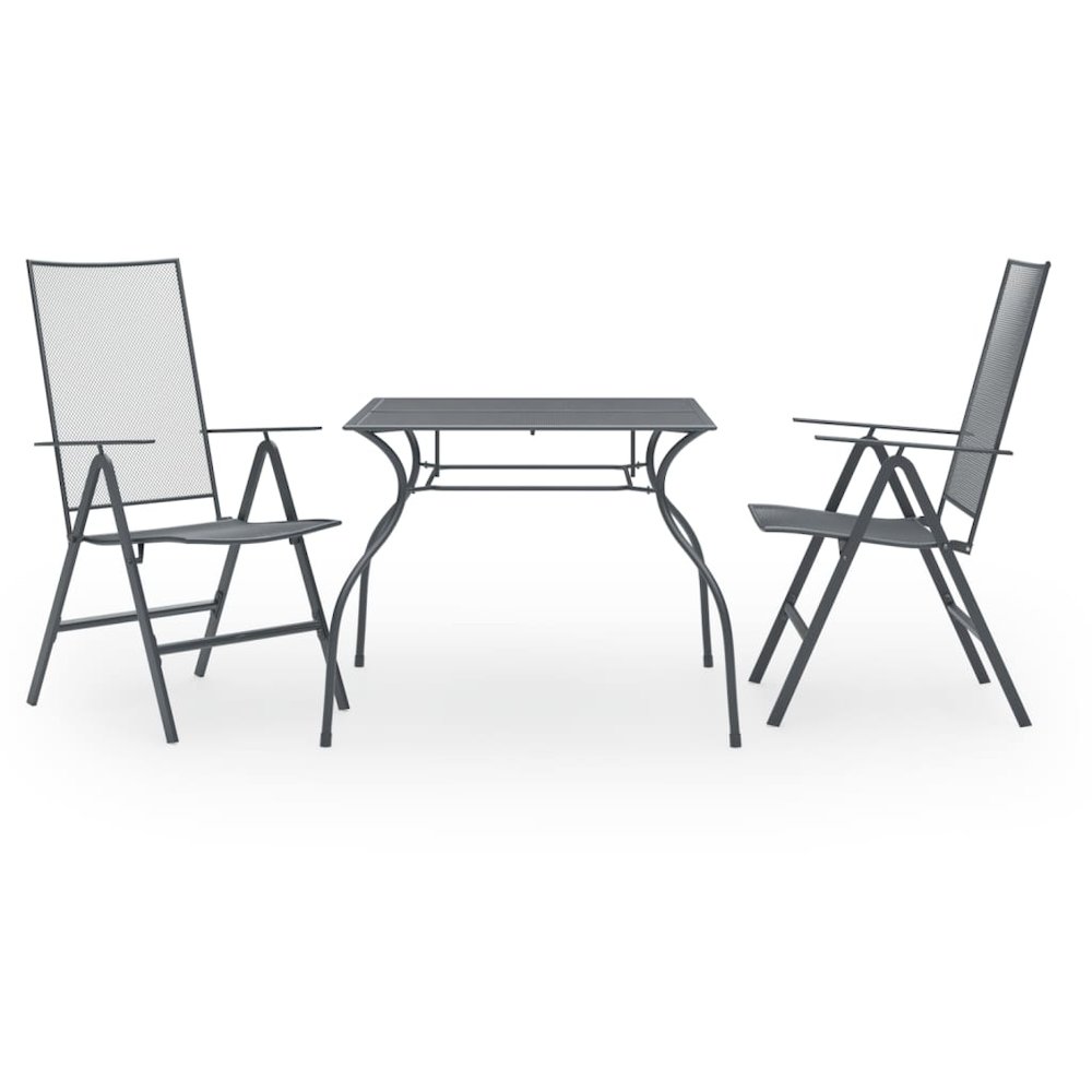 Dining Set Anthracite Steel with e-coated and powder-coated finish. Picture 2