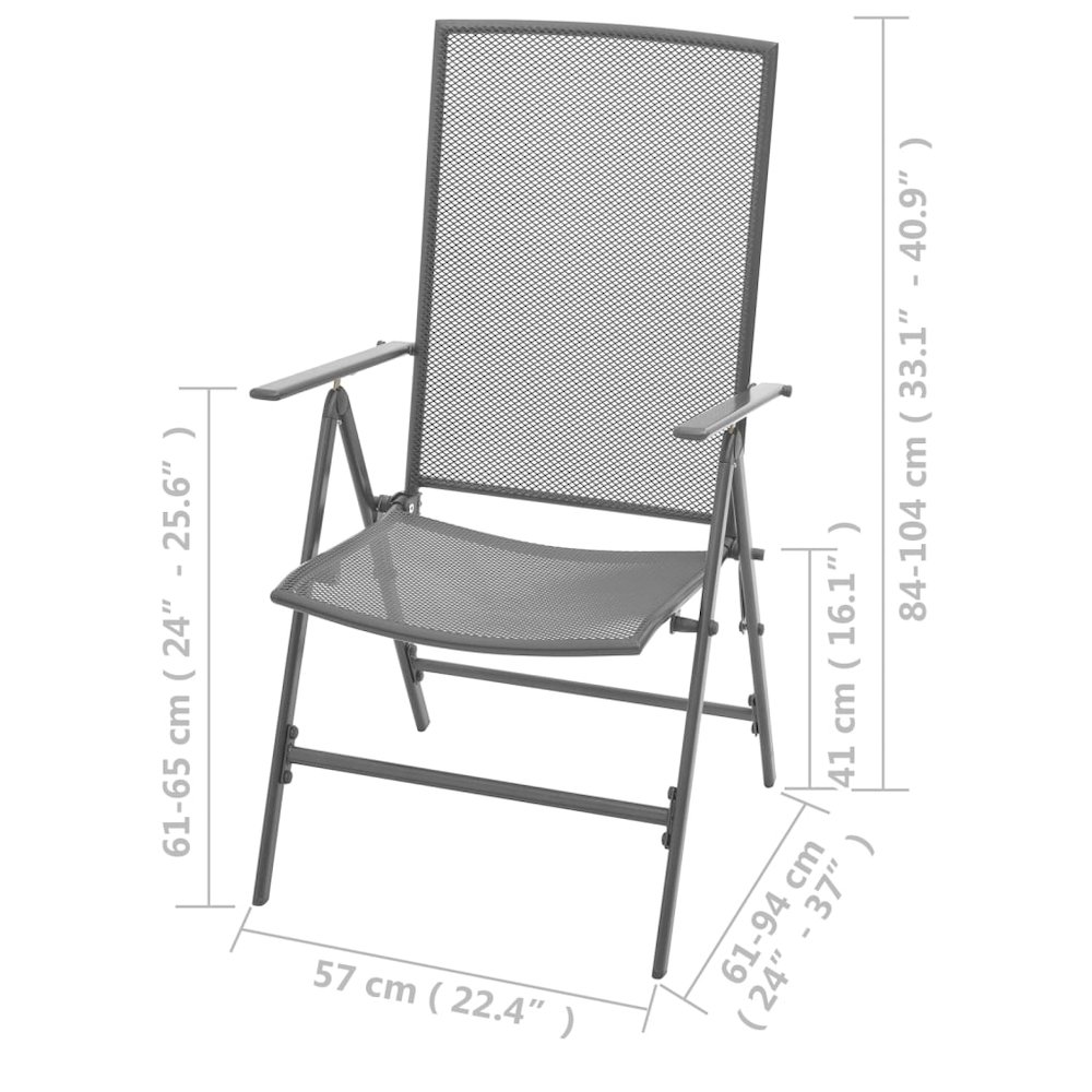 Dining Set Anthracite Steel with e-coated and powder-coated finish. Picture 9