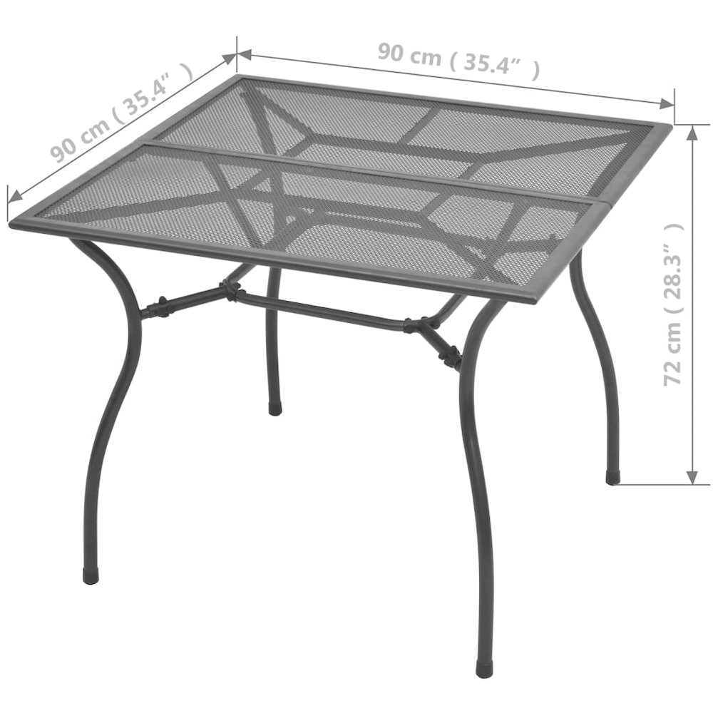 Dining Set Anthracite Steel with e-coated and powder-coated finish. Picture 10