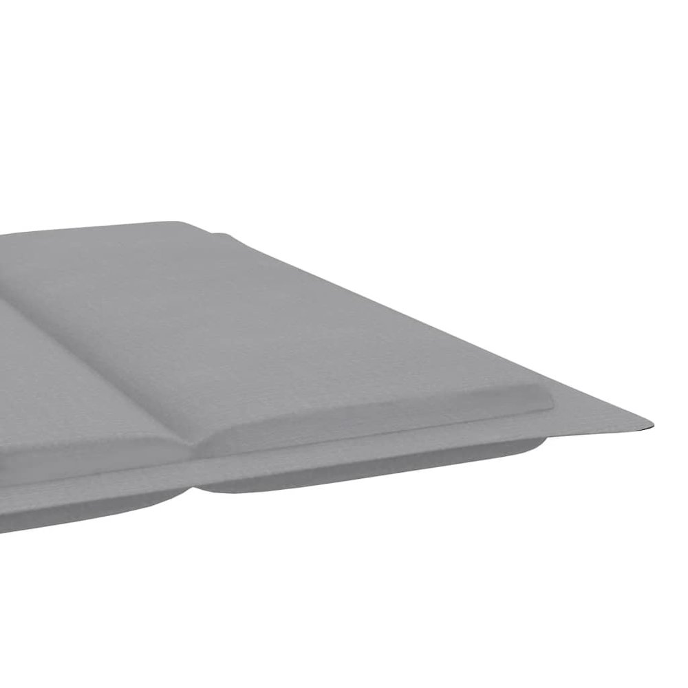 Sun Lounger Grey Solid Acacia wood, Polyester Standard Foldable. Picture 11