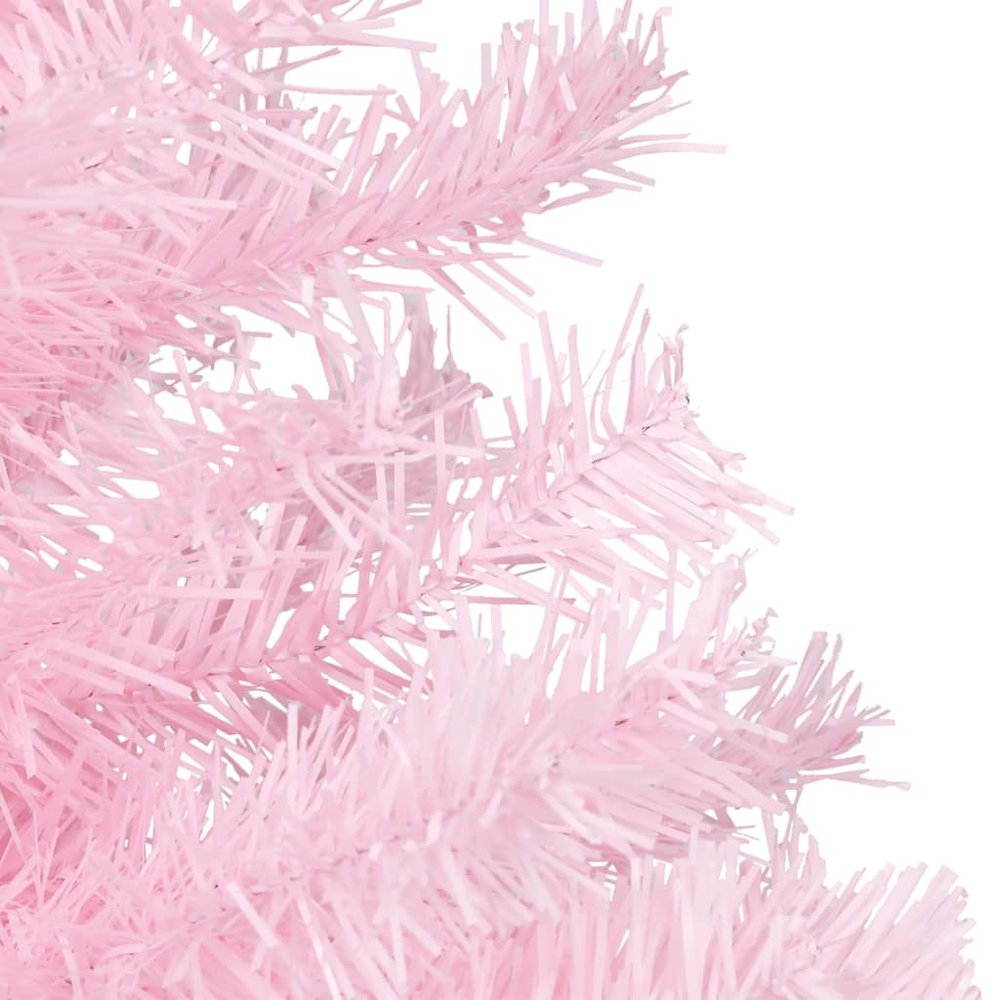 Artificial Pre-lit Christmas Tree with Ball Set Pink 47.2" PVC. Picture 4