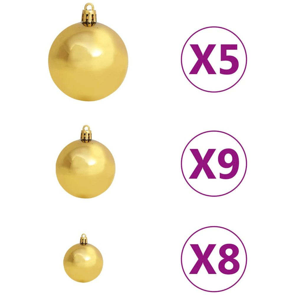 Artificial Pre-lit Christmas Tree with Ball Set Pink 47.2" PVC. Picture 7