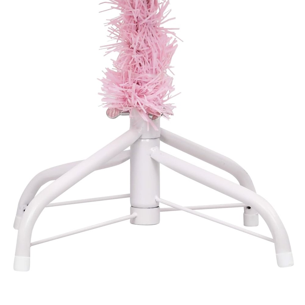 Artificial Pre-lit Christmas Tree with Ball Set Pink 59.1" PVC. Picture 4