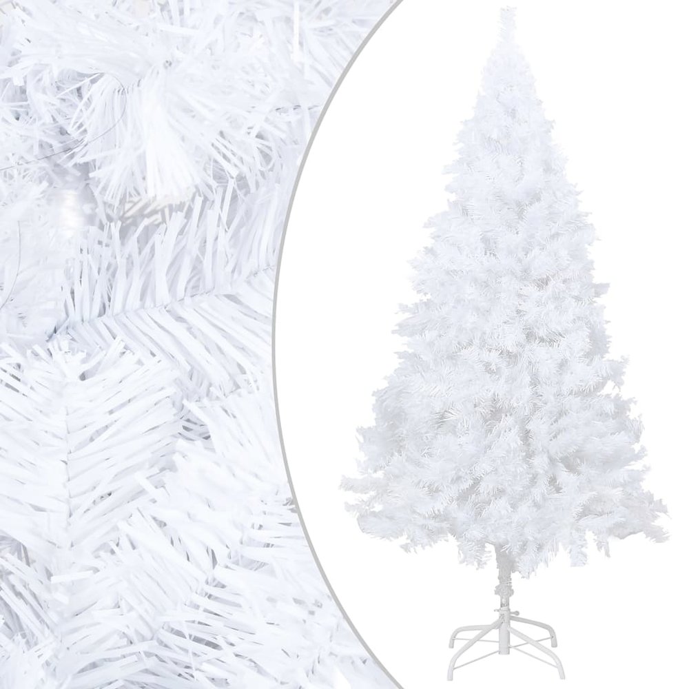 vidaXL Artificial Christmas Tree with LEDs&Ball Set White 47.2" PVC, 3077539. Picture 2
