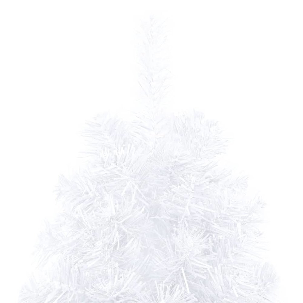 vidaXL Artificial Half Christmas Tree with LEDs&Ball Set White 59.1", 3077569. Picture 8