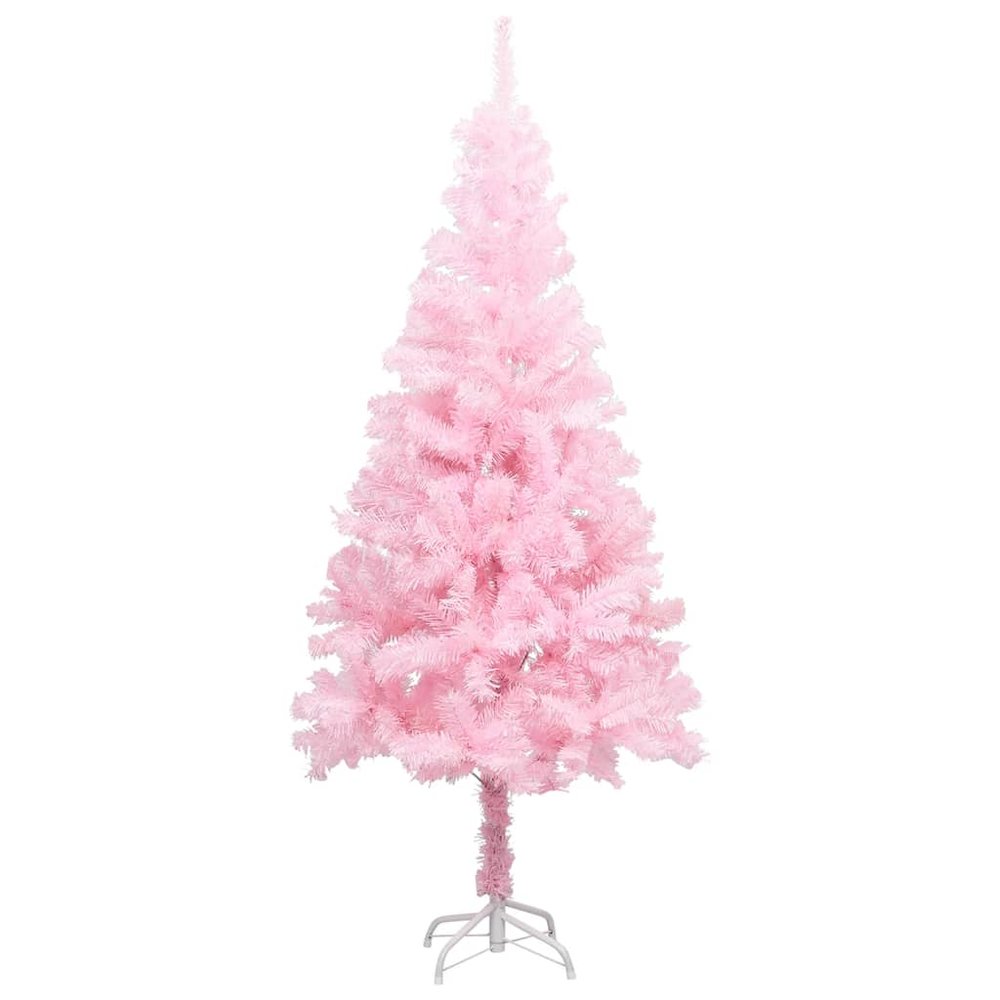 Artificial Pre-lit Christmas Tree with Ball Set Pink 47.2" PVC. Picture 2