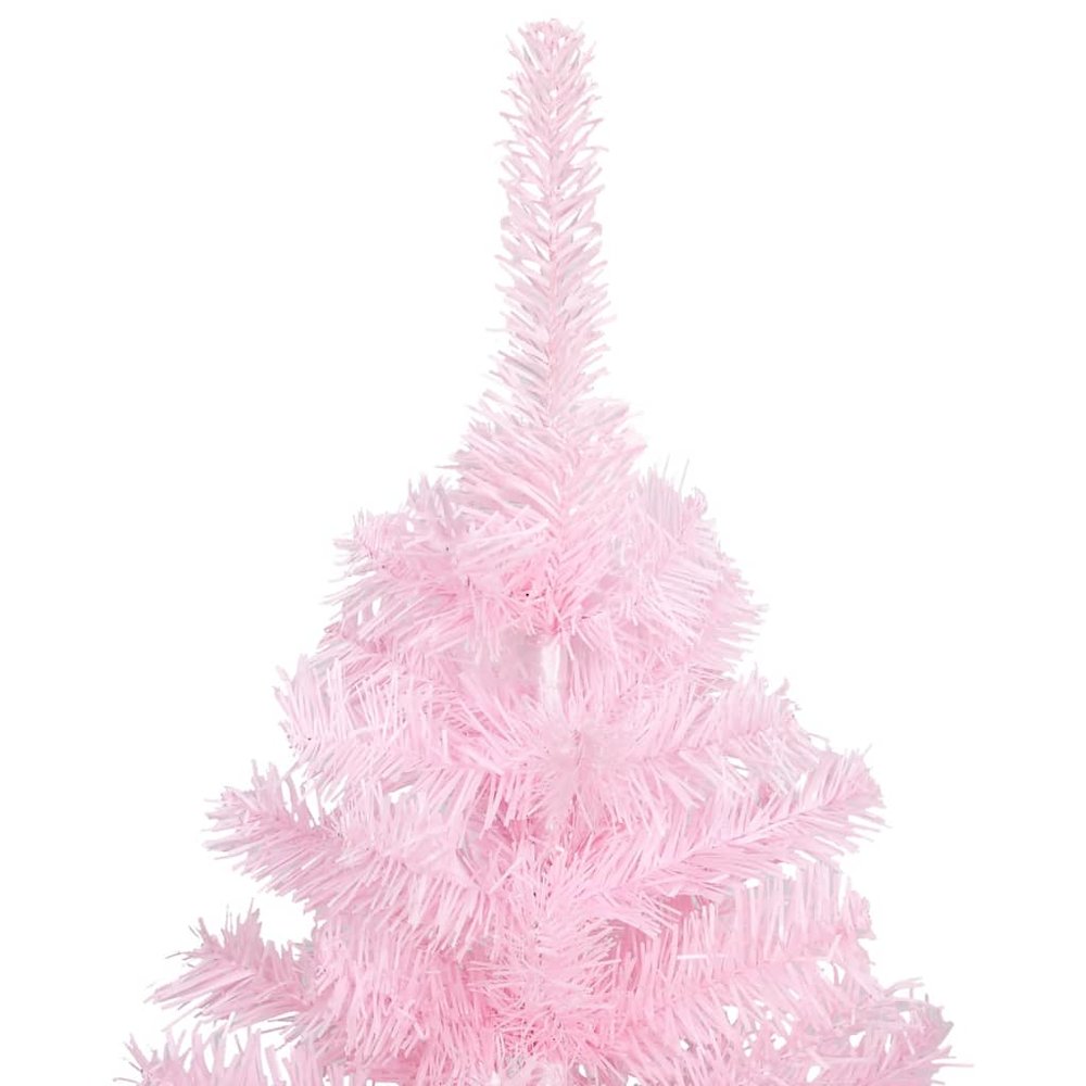 Artificial Pre-lit Christmas Tree with Ball Set Pink 47.2" PVC. Picture 3
