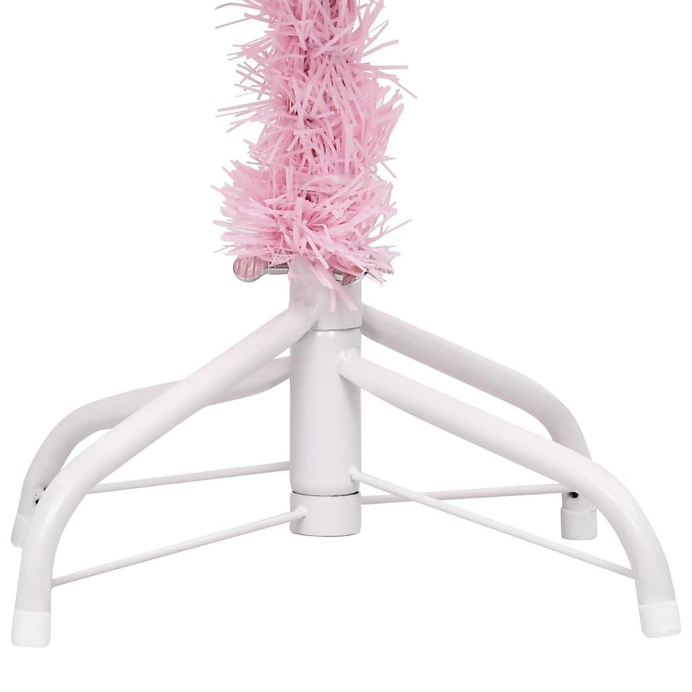 Artificial Pre-lit Christmas Tree with Ball Set Pink 47.2" PVC. Picture 4