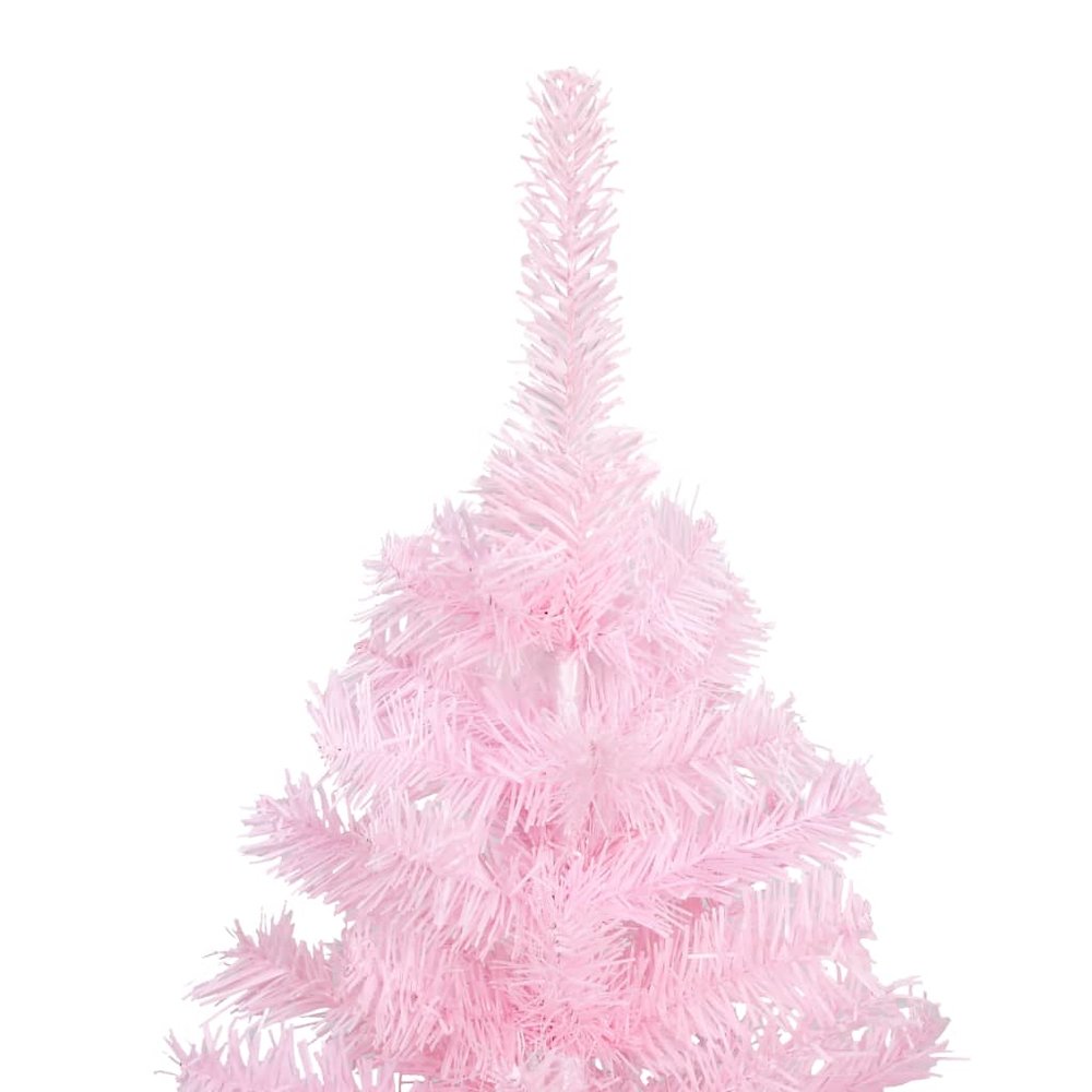 Artificial Pre-lit Christmas Tree with Ball Set Pink 59.1" PVC. Picture 3