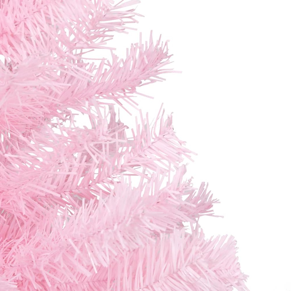 Artificial Pre-lit Christmas Tree with Ball Set Pink 59.1" PVC. Picture 5