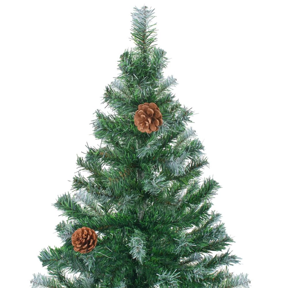 vidaXL Frosted Christmas Tree with LEDs&Ball Set Pinecones 59.1", 3077613. Picture 5