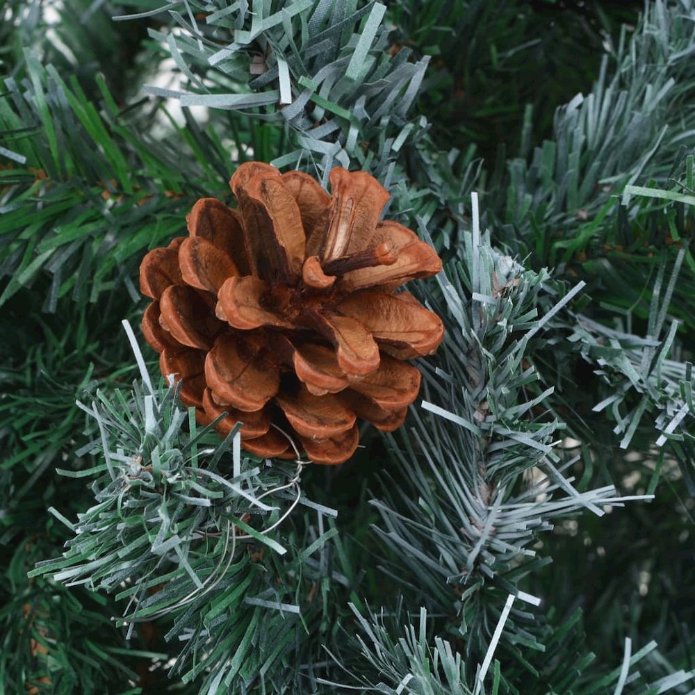 vidaXL Artificial Christmas Tree with LEDs&Ball Set Pinecones 70.9", 3077614. Picture 5