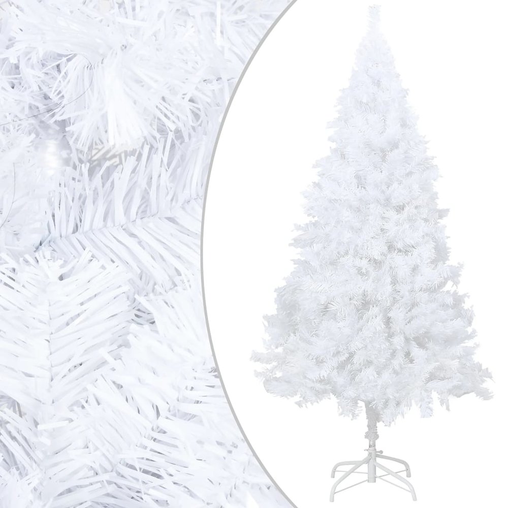 vidaXL Artificial Christmas Tree with LEDs&Ball Set White 47.2" PVC, 3077625. Picture 2
