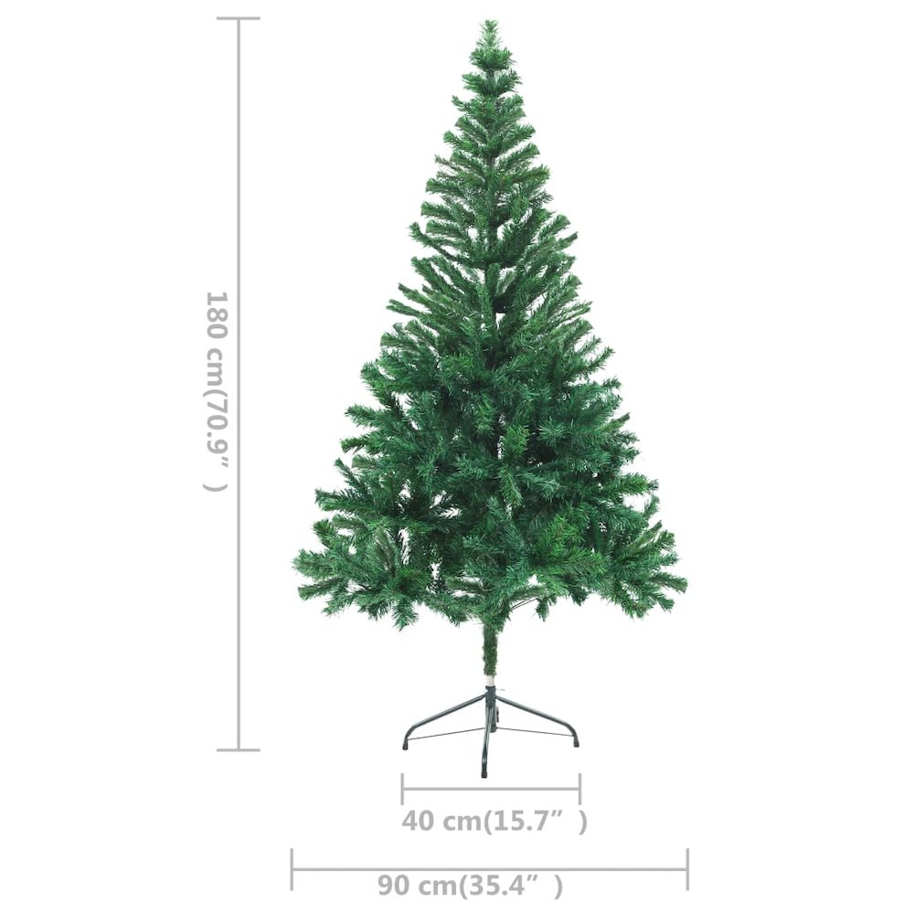 vidaXL Artificial Christmas Tree with LEDs&Ball Set 70.9" 564 Branches, 3077661. Picture 10