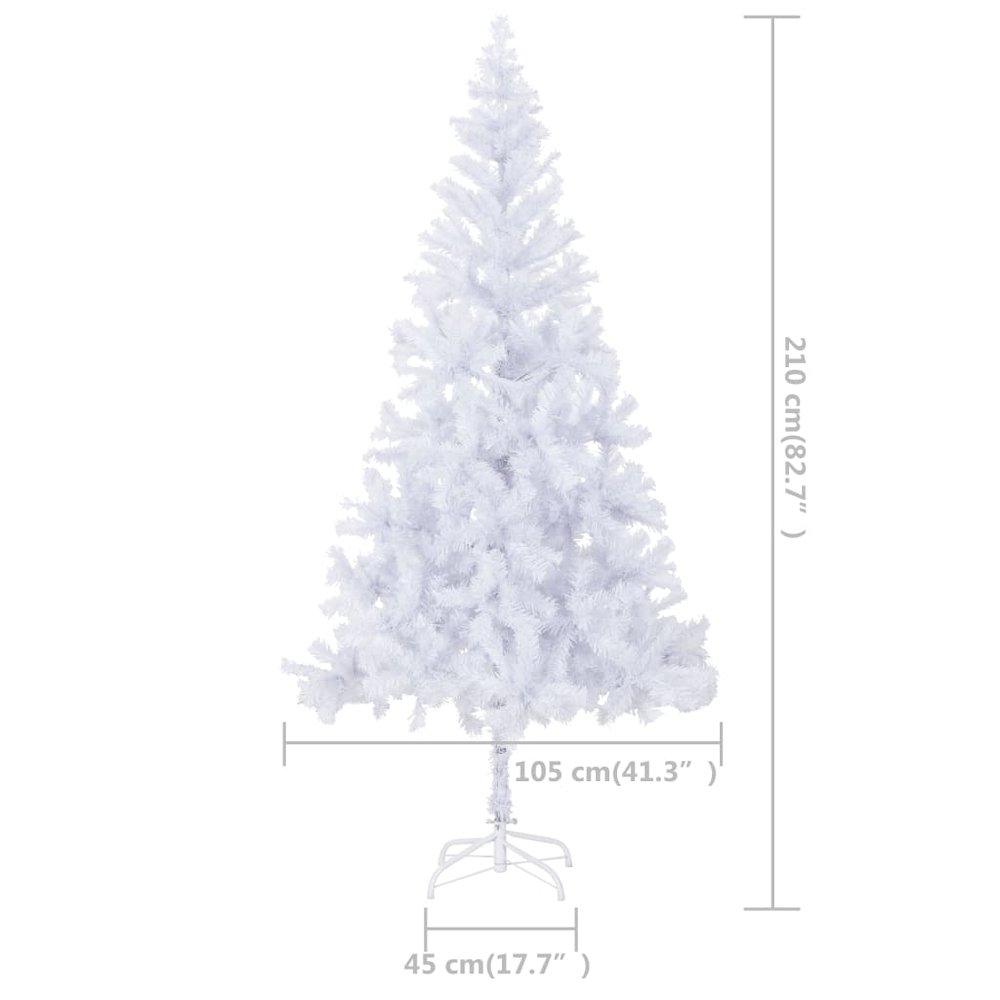 vidaXL Artificial Christmas Tree with LEDs&Ball Set 82.7" 910 Branches, 3077667. Picture 12