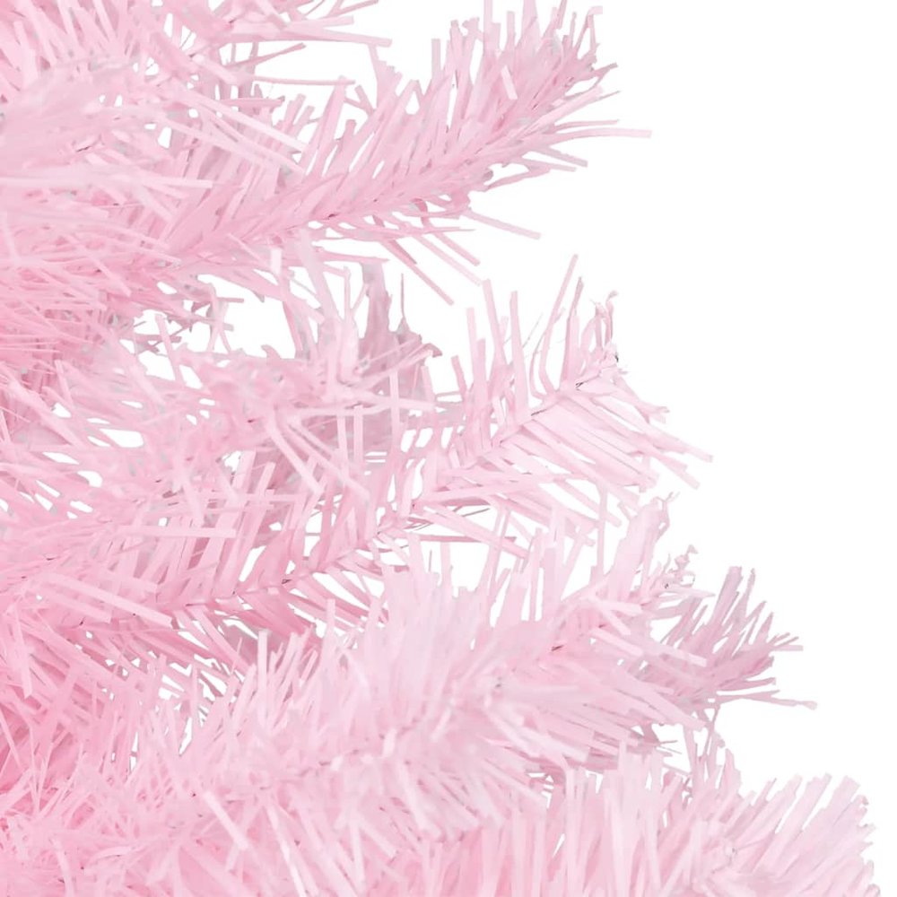Artificial Pre-lit Christmas Tree with Ball Set Pink 47.2" PVC. Picture 4