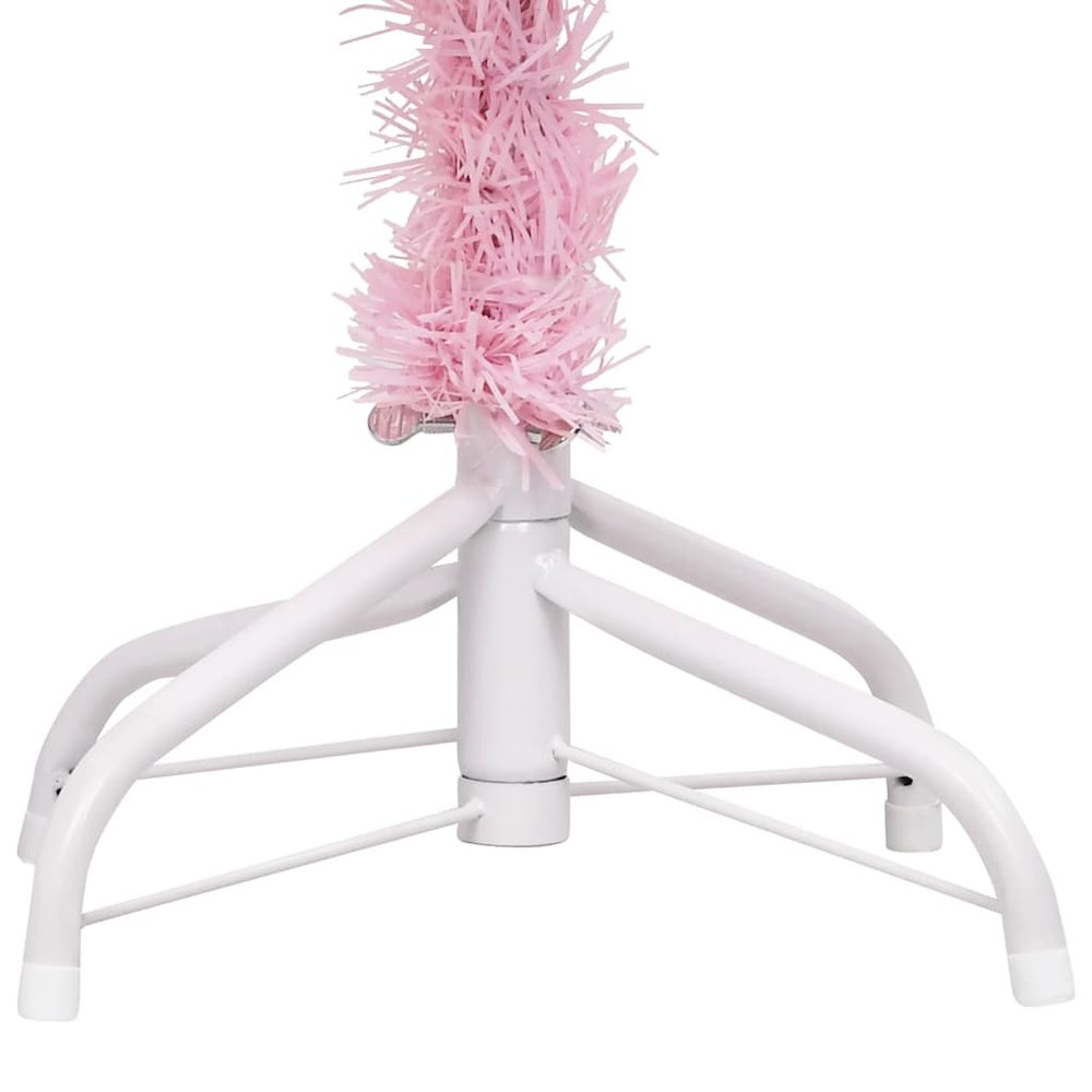 Artificial Pre-lit Christmas Tree with Ball Set Pink 47.2" PVC. Picture 5