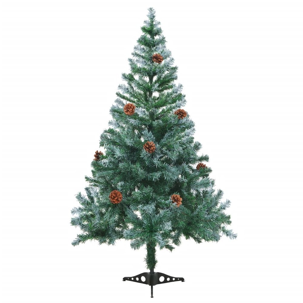 vidaXL Frosted Christmas Tree with LEDs&Ball Set Pinecones 59.1", 3077699. Picture 3