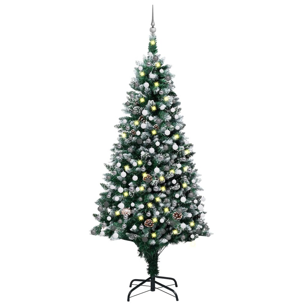 Christmas Tree Green and white PVC, Steel, Plastic 7ft. Picture 1