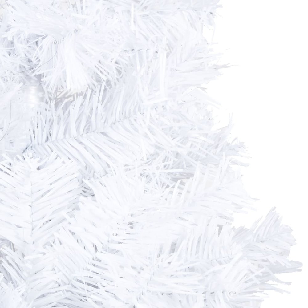 vidaXL Artificial Christmas Tree with LEDs&Ball Set White 94.5", 3077715. Picture 3