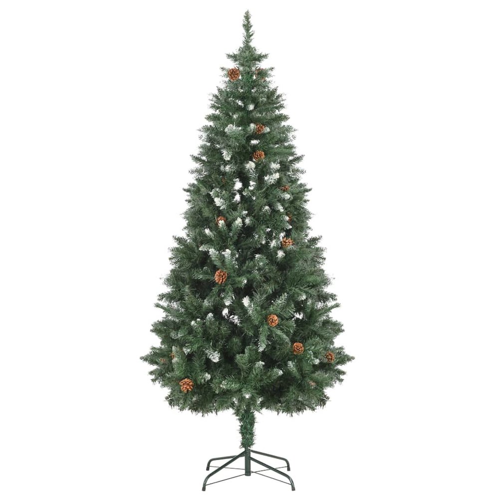 vidaXL Artificial Christmas Tree with LEDs&Ball Set&Pine Cones 70.9", 3077848. Picture 3