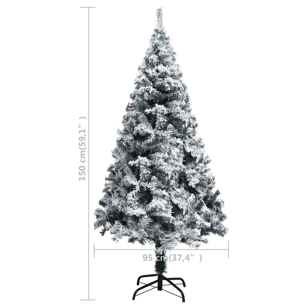 vidaXL Artificial Christmas Tree with LEDs&Ball Set Green 59.1" PVC, 3077867. Picture 11