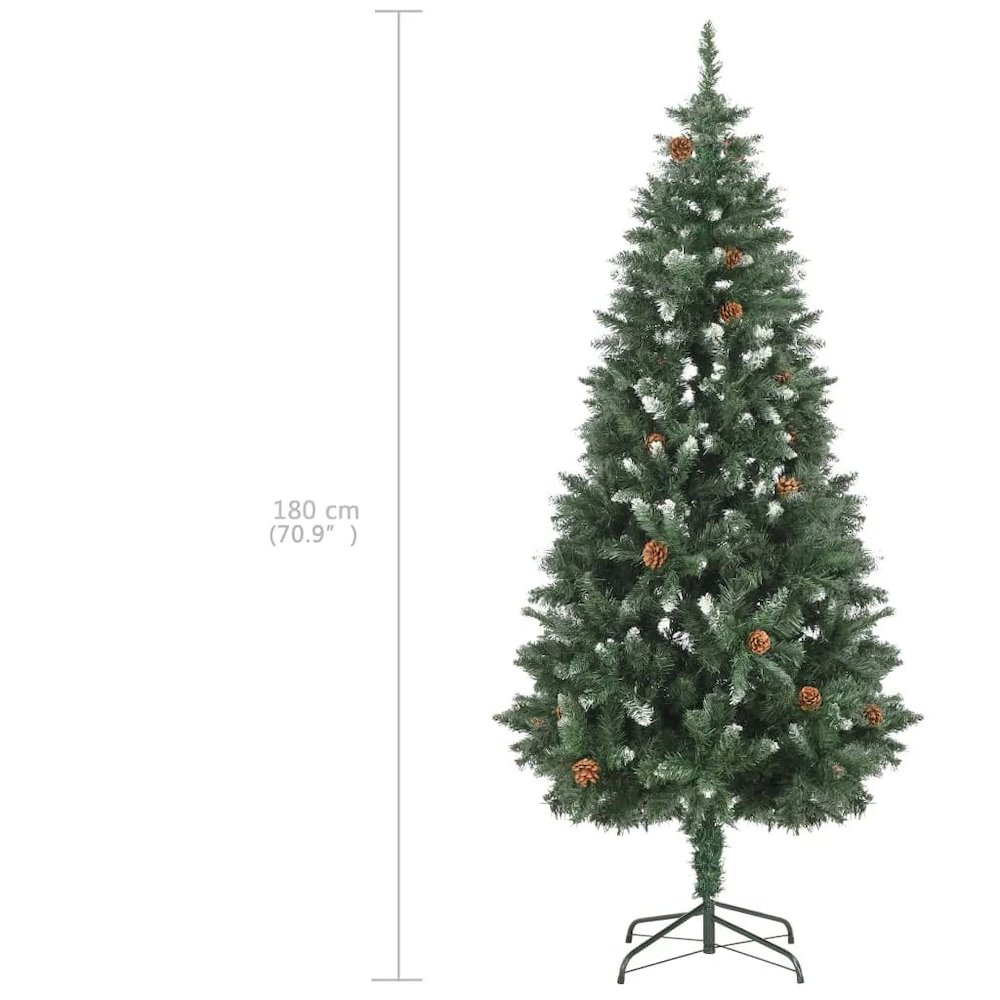 vidaXL Artificial Christmas Tree with LEDs&Ball Set Pine Cones 70.9", 3077896. Picture 12