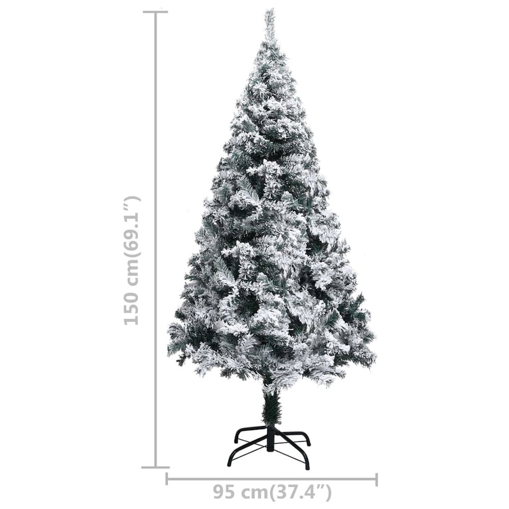 vidaXL Artificial Christmas Tree with LEDs&Ball Set Green 59.1" PVC, 3077915. Picture 12