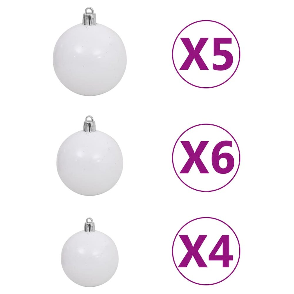 vidaXL Artificial Christmas Tree with LEDs&Ball Set Green 59.1" PVC, 3077915. Picture 8