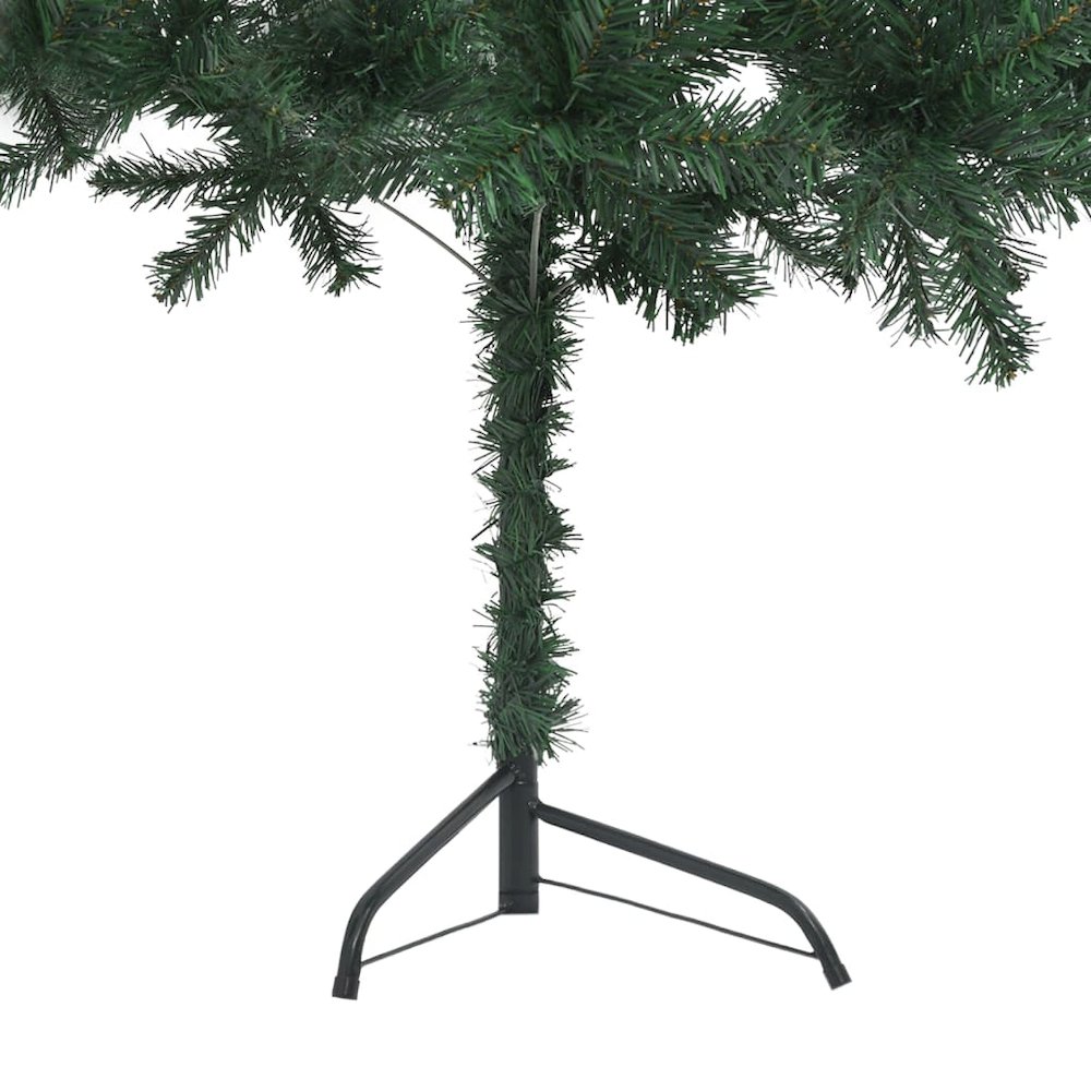 vidaXL Corner Artificial Christmas Tree LEDs&Ball Set Green 59.1" PVC, 3077943. Picture 3