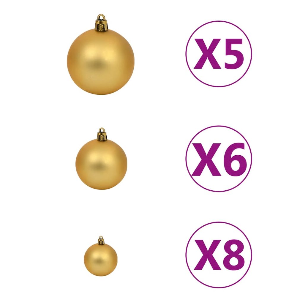 vidaXL Corner Artificial Christmas Tree LEDs&Ball Set Green 59.1" PVC, 3077943. Picture 9